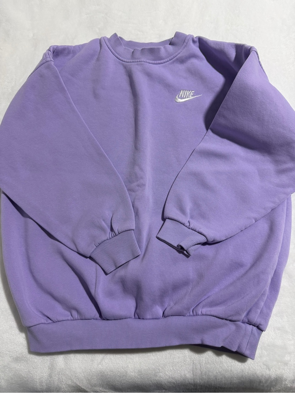 Nike Kids Purple Crewneck Sweatshirt with White Logo